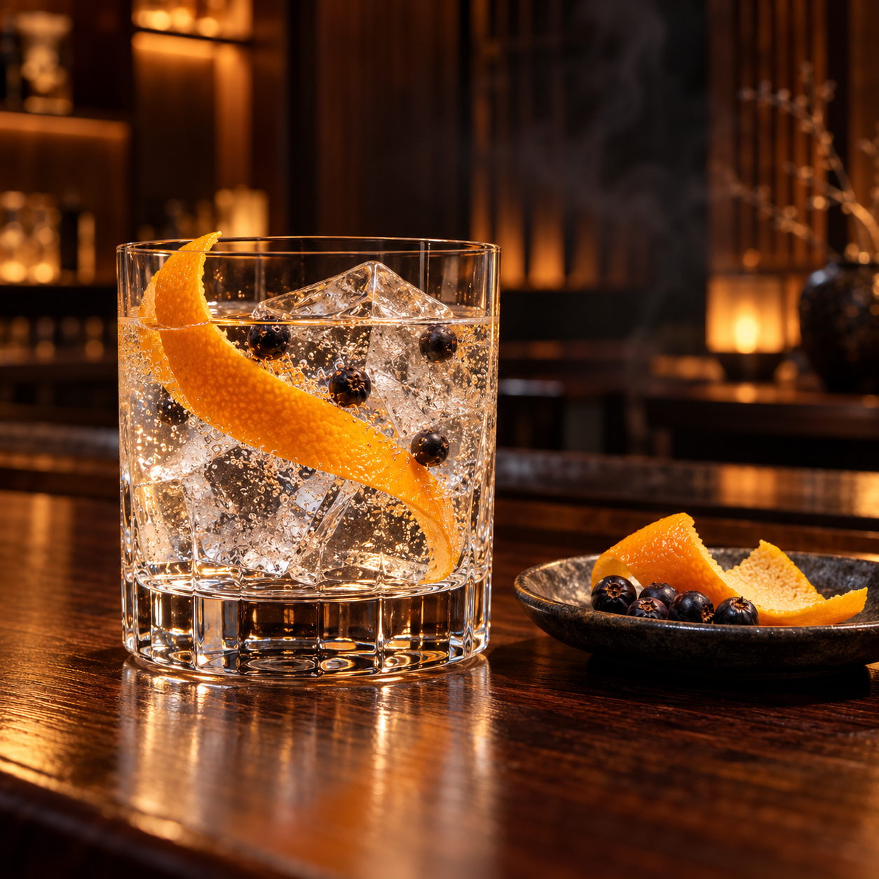 THE HERBALIST YASO GIN Hasegawaya Limited Edition 2024 served with Archibald French Tonic, garnished with Juniper Berries