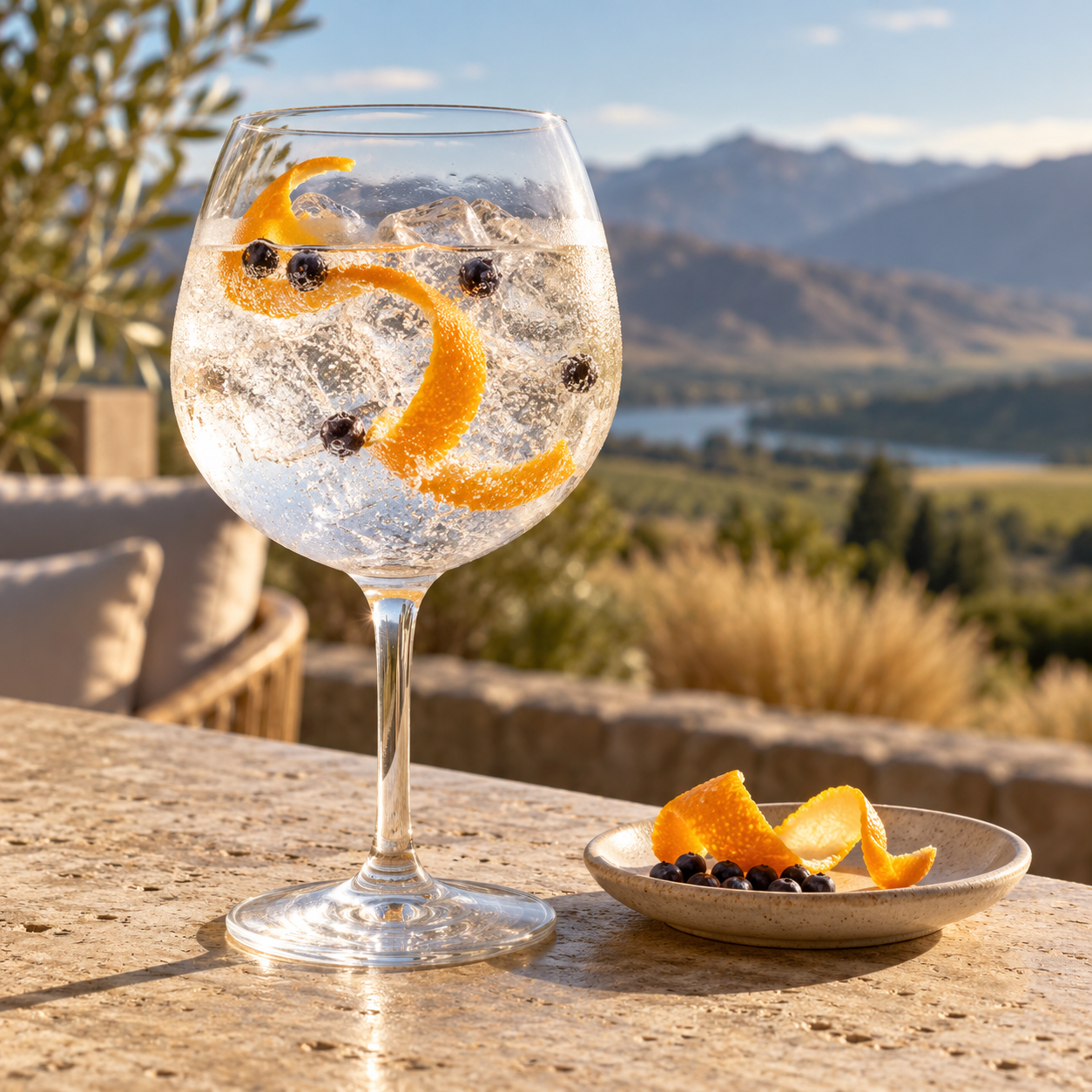 Broken Heart Original Gin served with 1724 Tonic Water, garnished with Orange twist