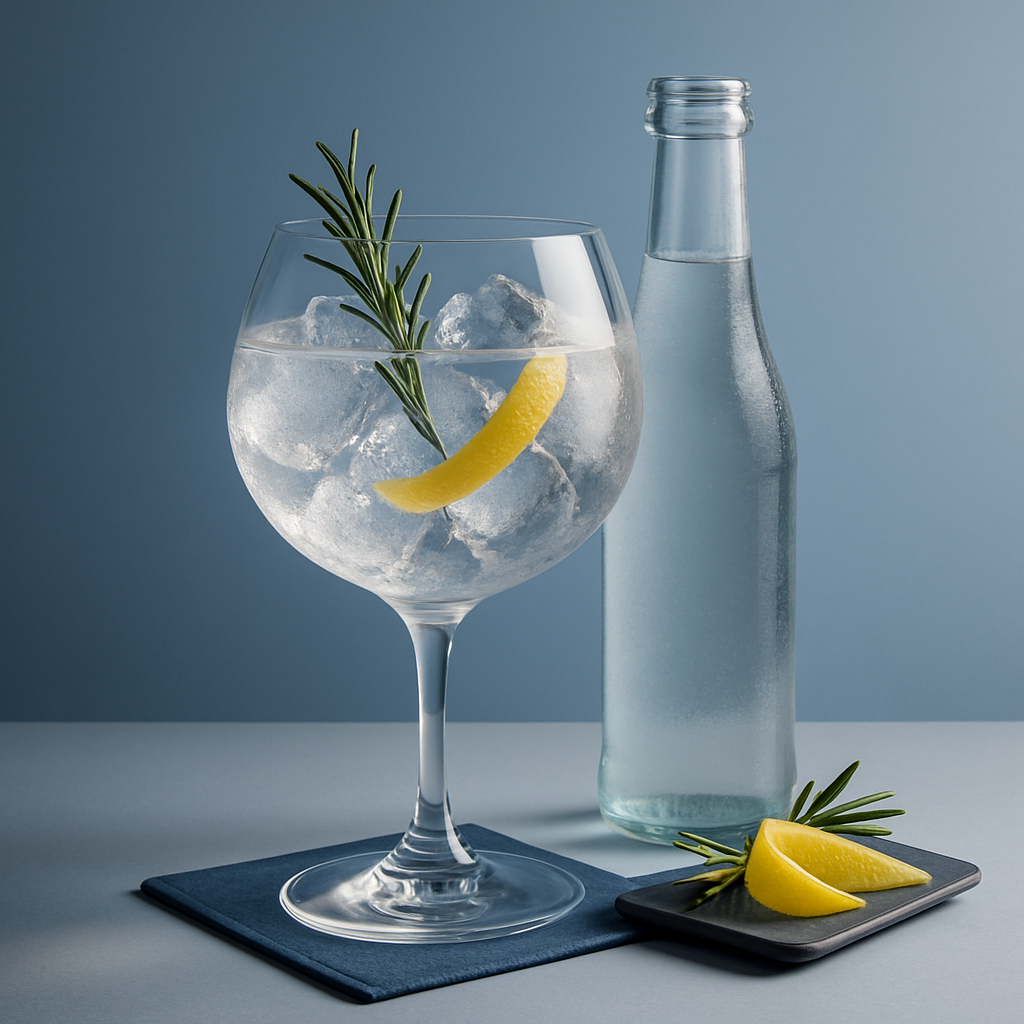 Citadelle Original servi avec Fever-Tree Mediterranean Tonic Water, agrémenté de Thin slice of lemon peel et Fresh rosemary sprig