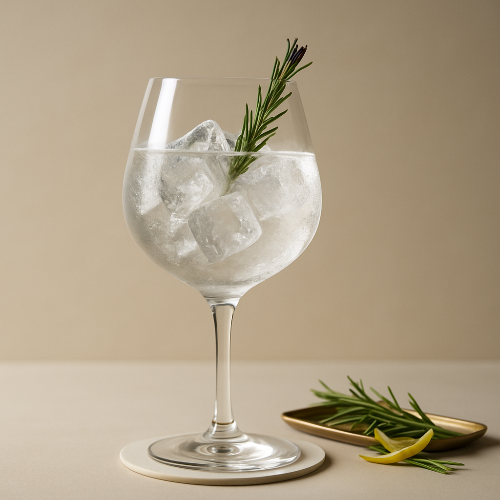 Citadelle Réserve served with Fever-Tree Mediterranean Tonic Water, garnished with lightly singed rosemary sprig
