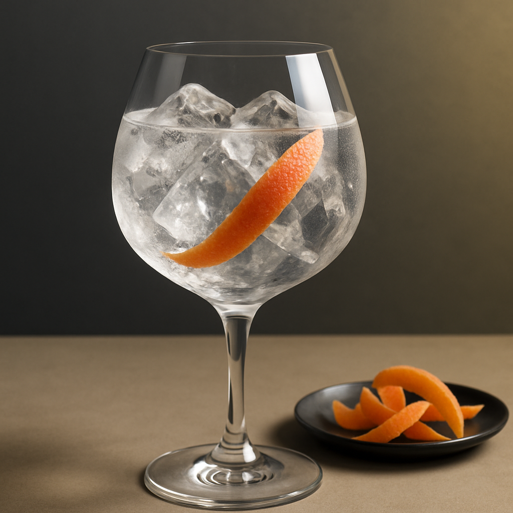 Gin de Binche Firework Limited Edition servi avec Fentimans Connoisseurs Tonic Water, agrémenté de Twist of pink grapefruit zest