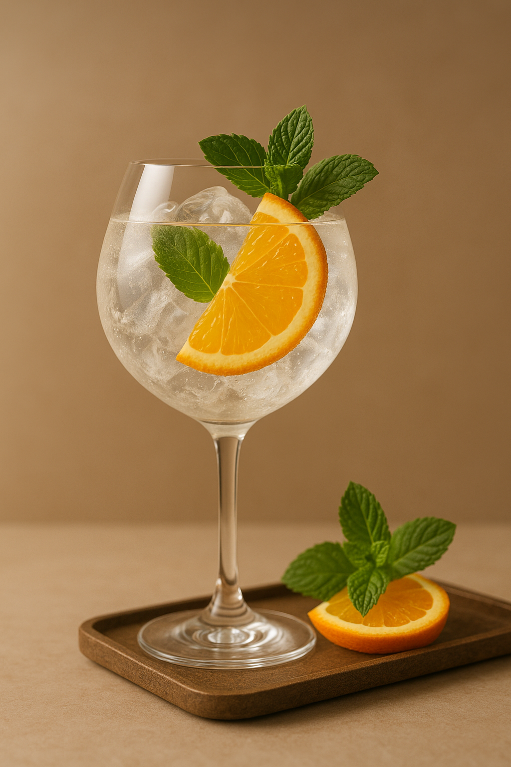 Jodhpur Mandore Gin servi avec East Imperial Yuzu Tonic, agrémenté de Orange slice et Fresh mint sprig