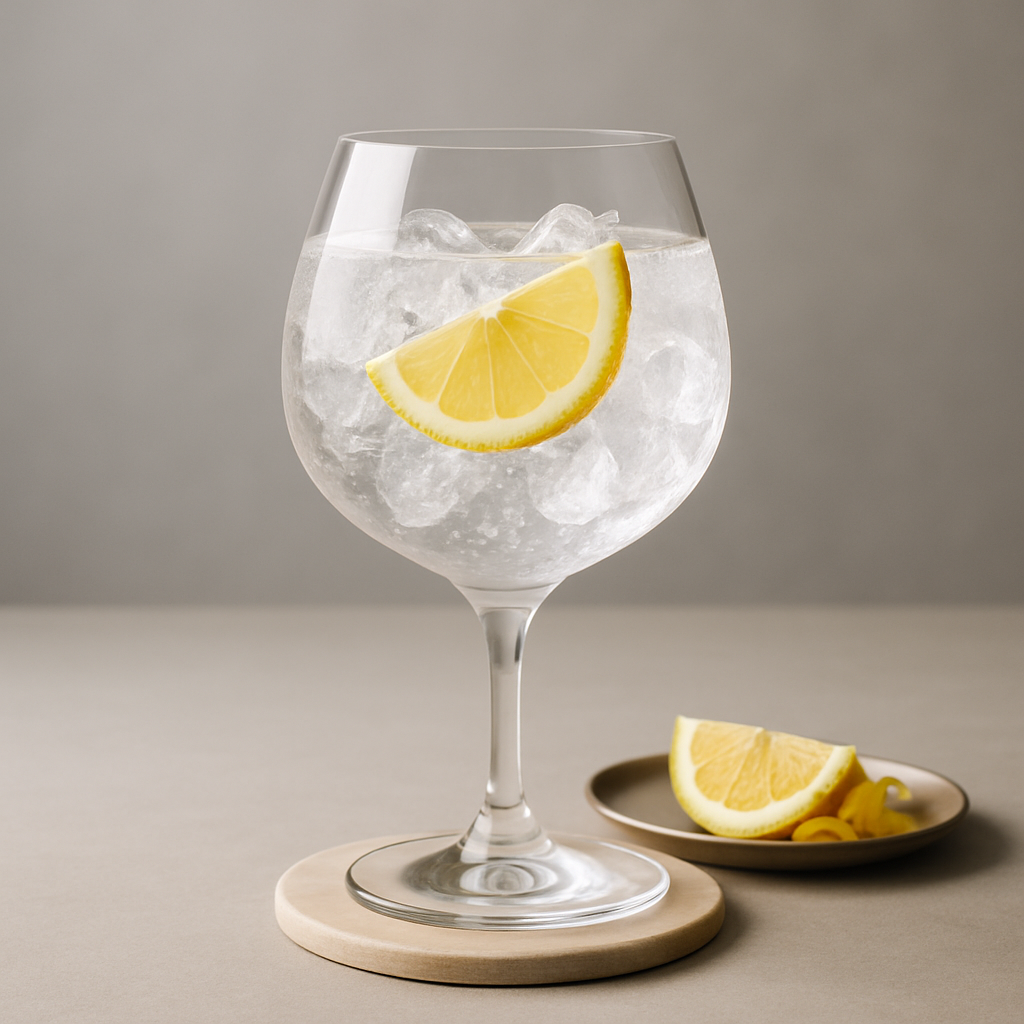 Hayman's Old Tom served with Fever-Tree Sicilian Lemon Tonic, garnished with freshly cut lemon wedge