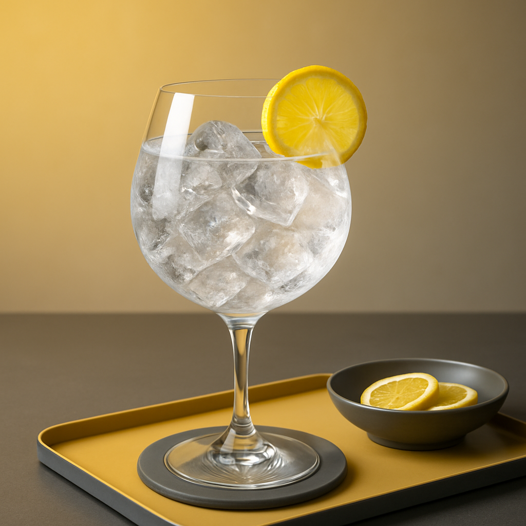 HenTho Gin servi avec Thomas Henry Botanical Tonic, agrémenté de thin slice of fresh yuzu peel