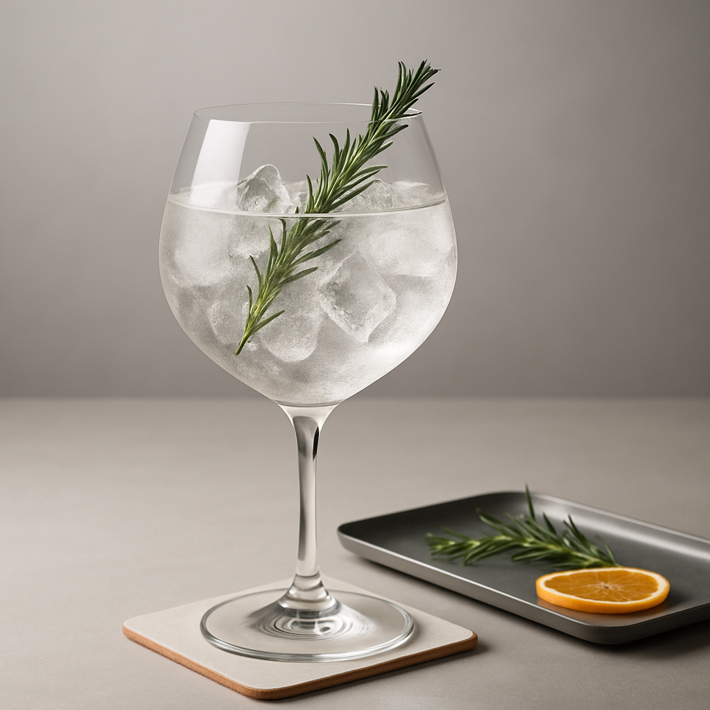 OXXiTAN Les Remparts servi avec Fever-Tree Mediterranean Tonic Water, agrémenté de lightly singed rosemary sprig