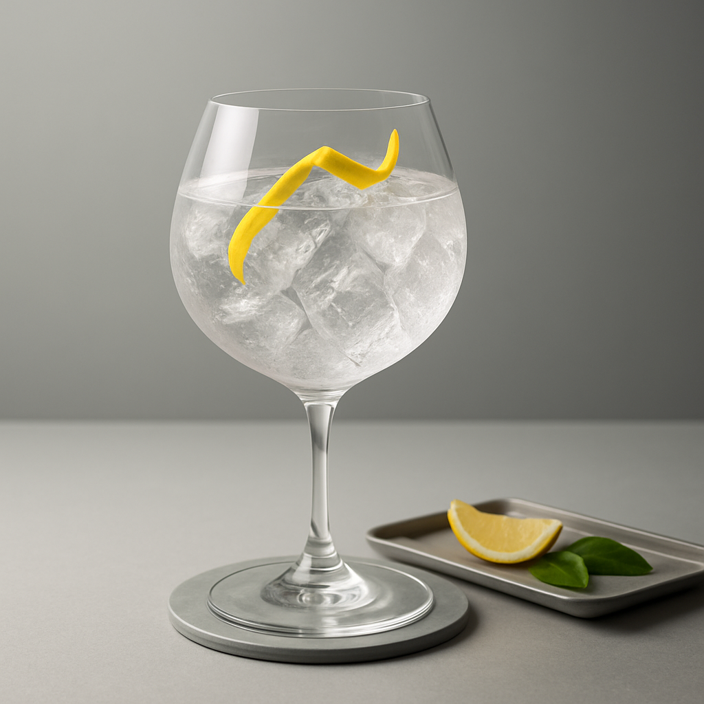Sakurao Classic served with East Imperial Yuzu Tonic, garnished with Thin yuzu peel twist