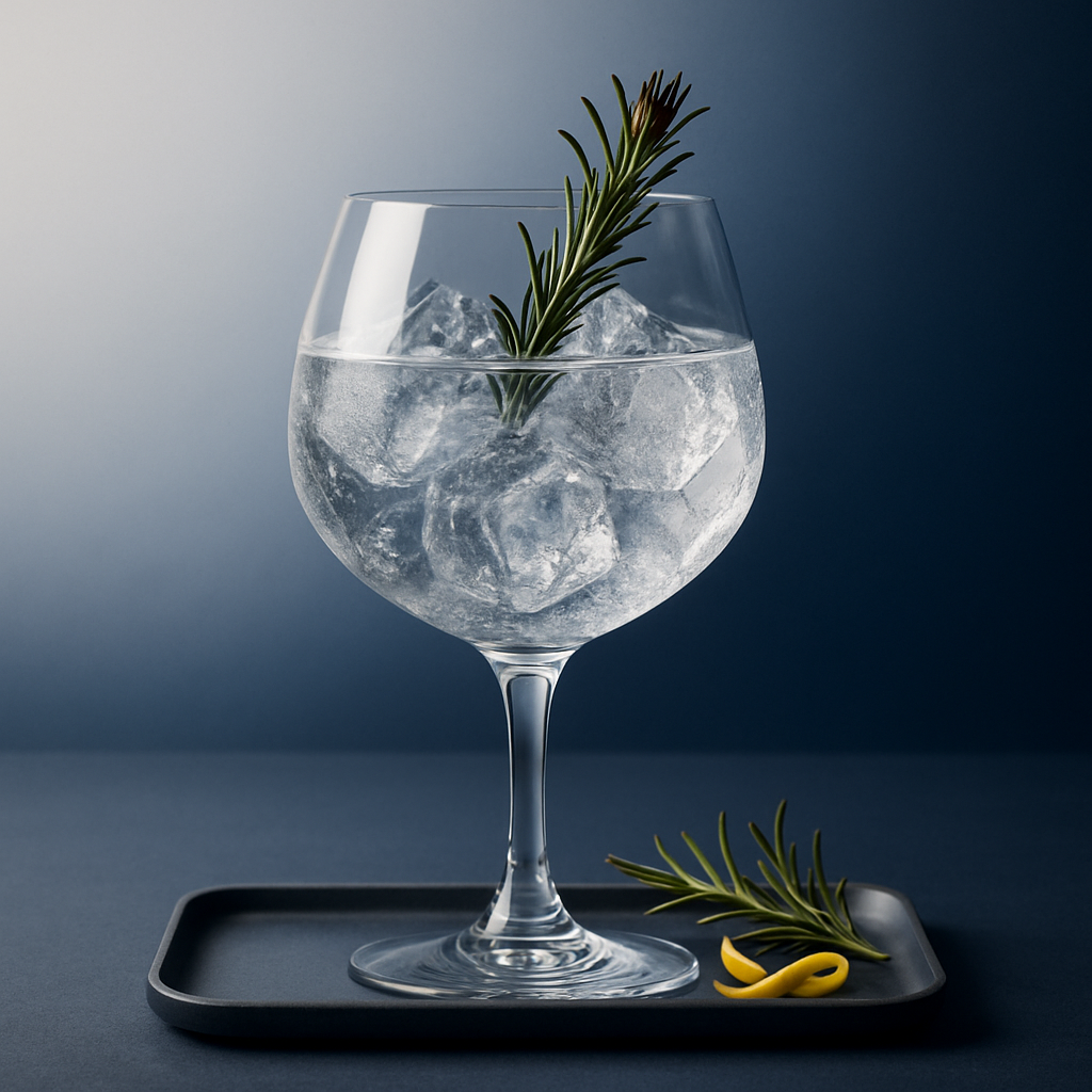 SAKURAO GIN HAMAGOU 2025 served with East Imperial Burma Tonic Water, garnished with lightly singed rosemary sprig
