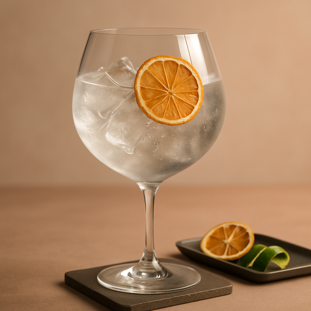 Sakurao Limited Edition Mizunara servi avec East Imperial Yuzu Tonic, agrémenté de thin slice of dehydrated yuzu