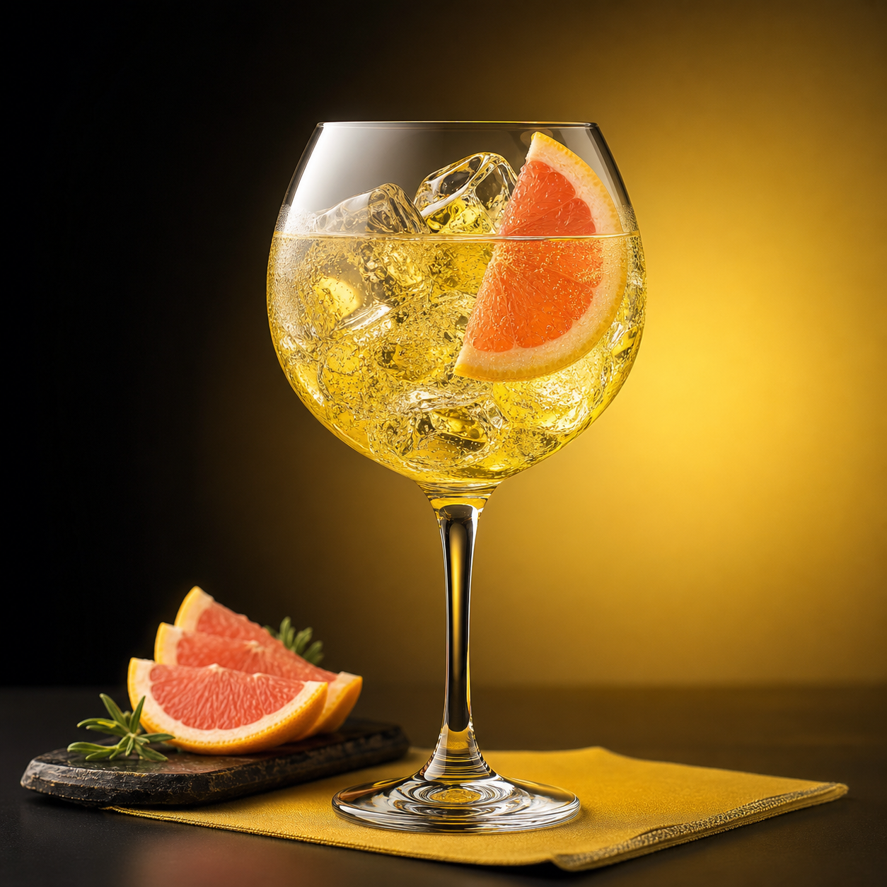 Ungava Canadian Premium Gin served with Thomas Henry Tonic Water, garnished with Thin slice of grapefruit