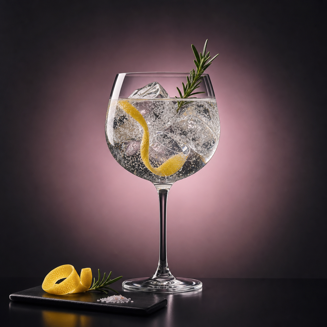 Monkey 47 Distiller's Cut 2025 served with East Imperial Burma Tonic Water, garnished with lemon peel and fresh rosemary tip