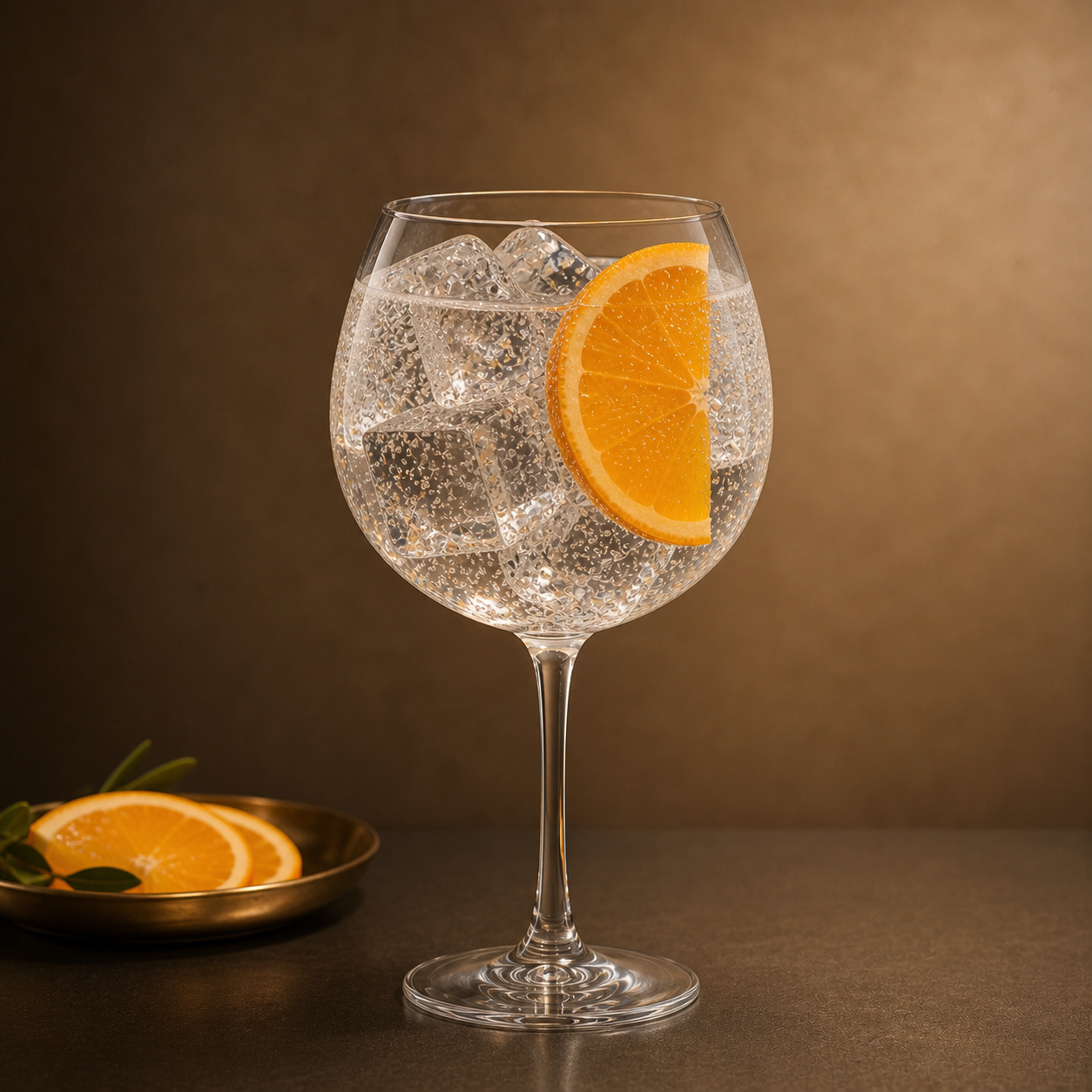 Mr Lyan's Cream Gin servi avec Fentimans Valencian Orange Tonic Water, agrémenté de thin slice of fresh orange