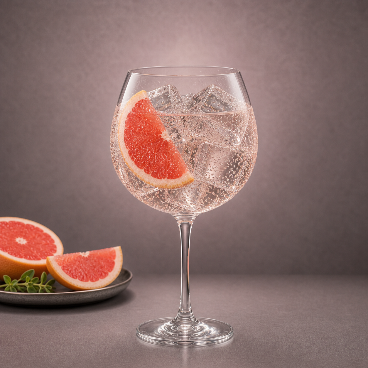 Beefeater Grapefruit Gin servi avec East Imperial Grapefruit Tonic, agrémenté de thin slice of fresh grapefruit