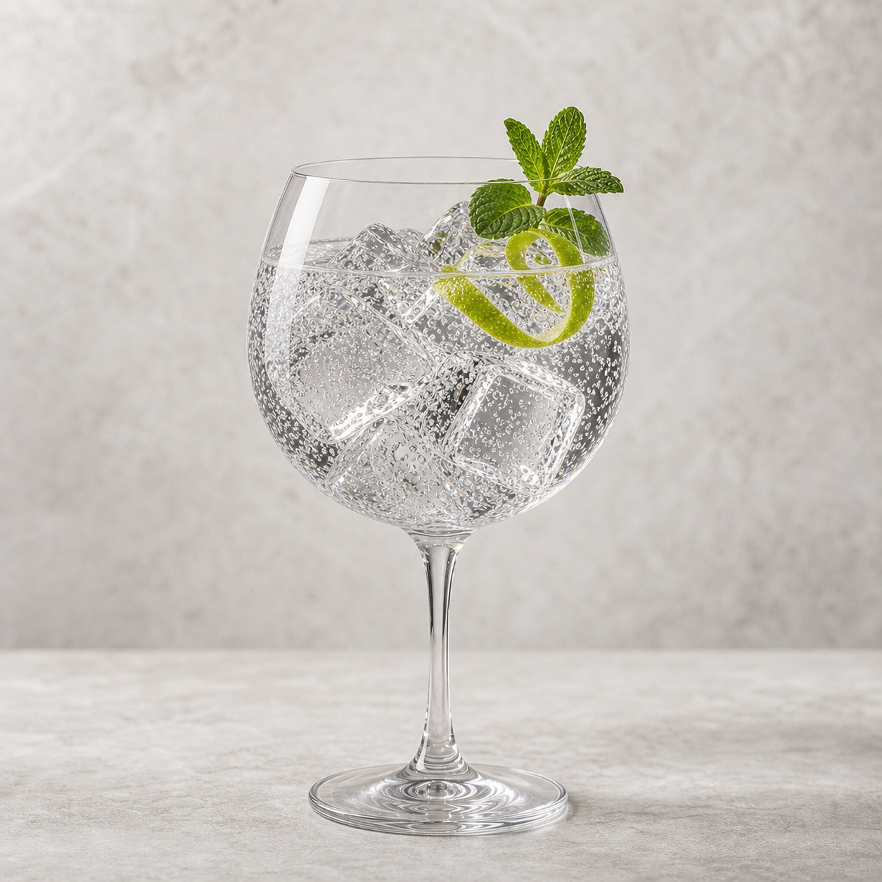 Inverroche Classic Gin served with Fentimans Herbal Tonic Water, garnished with Twist of lime zest and Fresh mint sprig