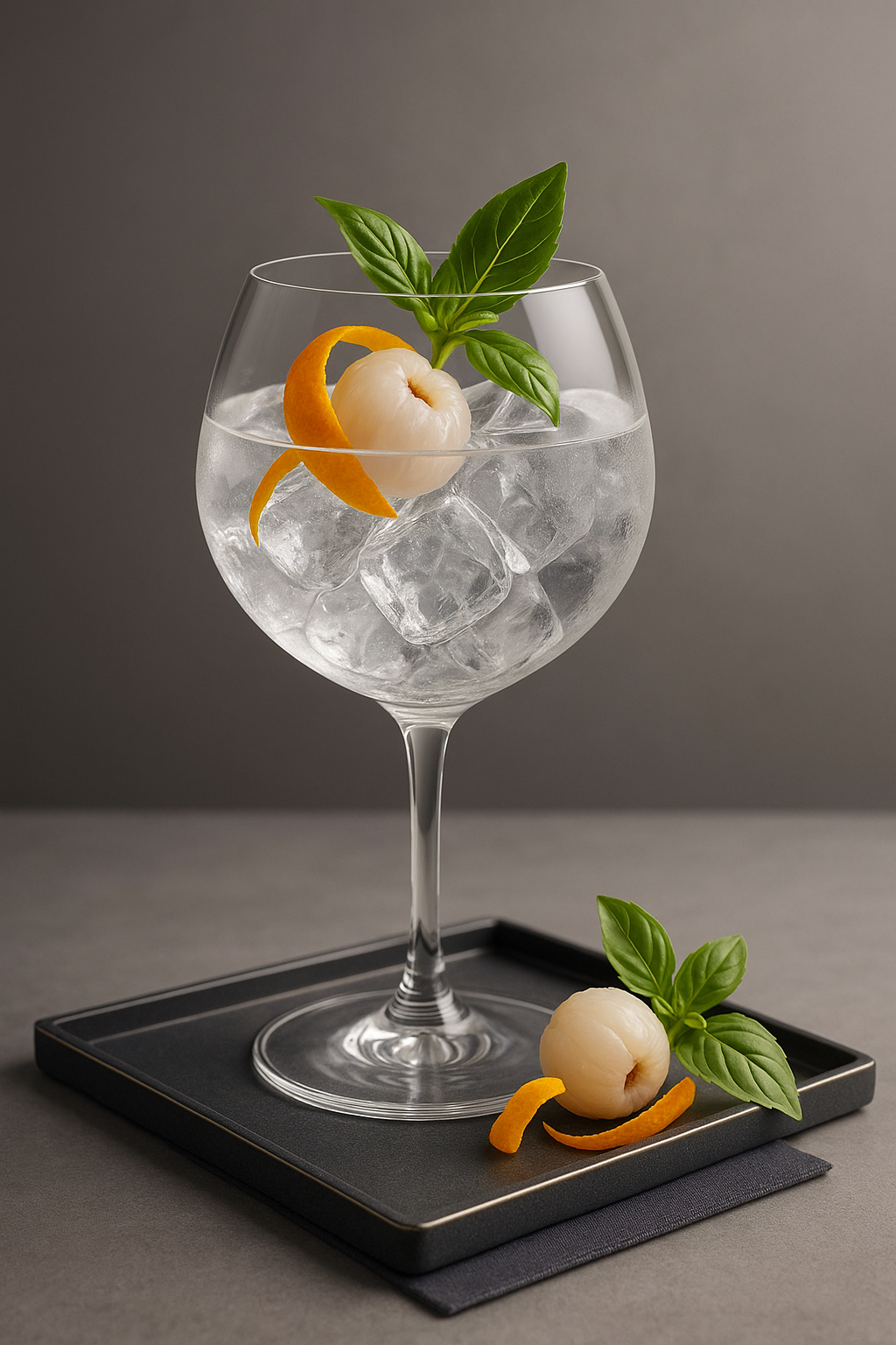 Panda Gin Limited Edition 2020 served with East Imperial Yuzu Tonic, garnished with Fresh lychee and Orange zest