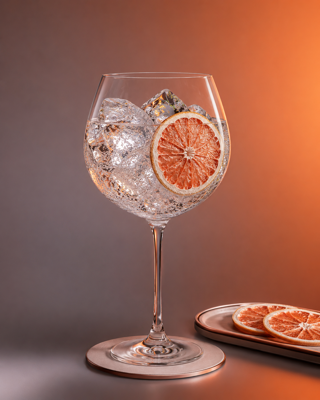 ARC Barrel Reserve Gin served with Fever-Tree Aromatic Tonic Water, garnished with dehydrated pomelo wheel