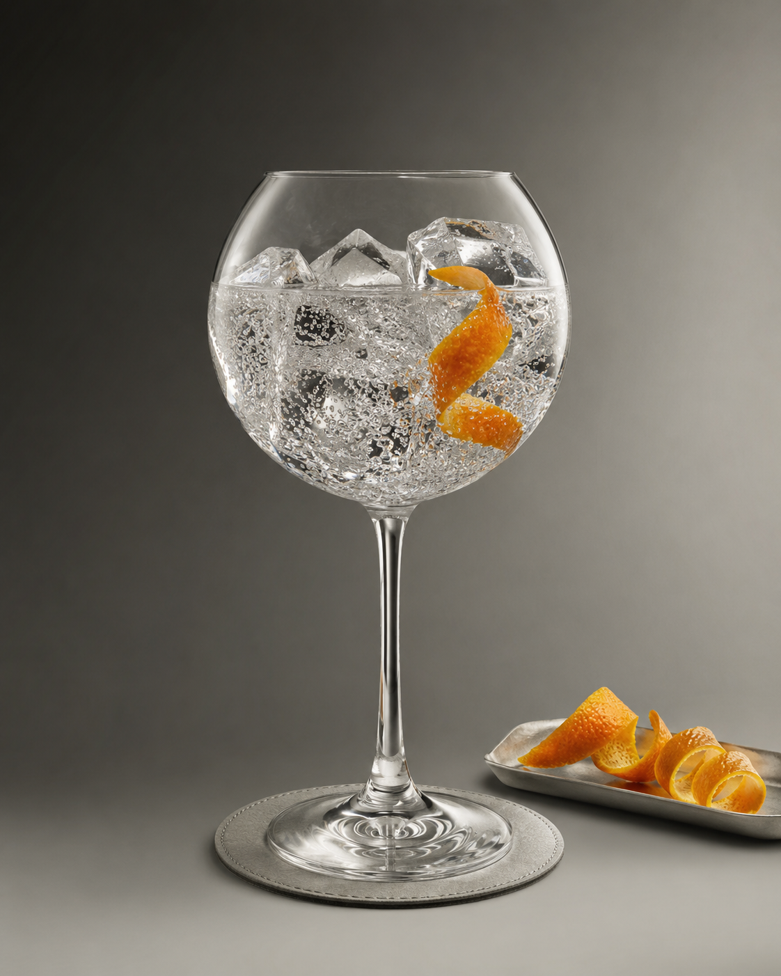 Gin d'Arc - Old Tom served with Fever-Tree Aromatic Tonic Water, garnished with Orange peel twist