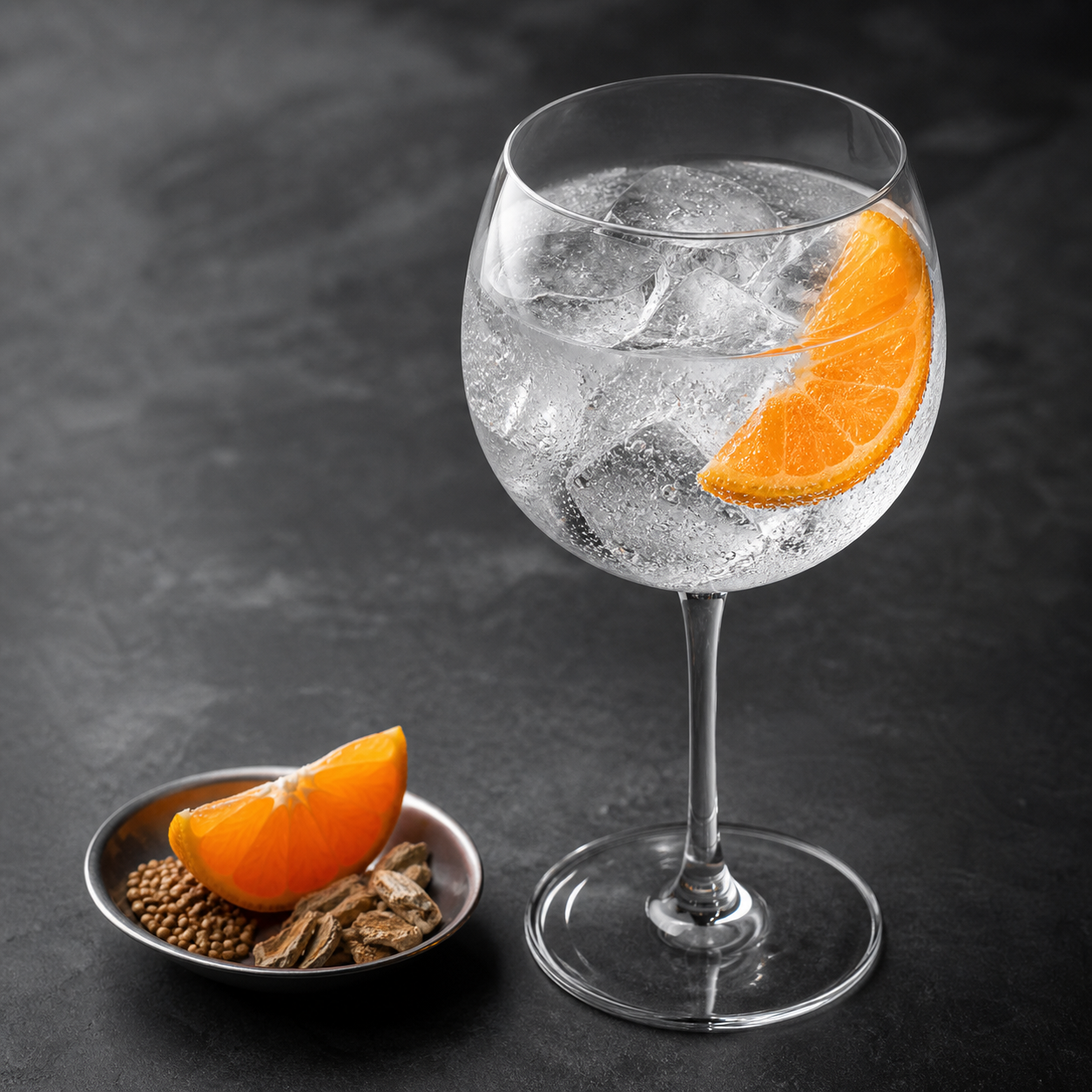 Sur 34 Gin served with Fever-Tree Indian Tonic Water, garnished with mandarin wedge