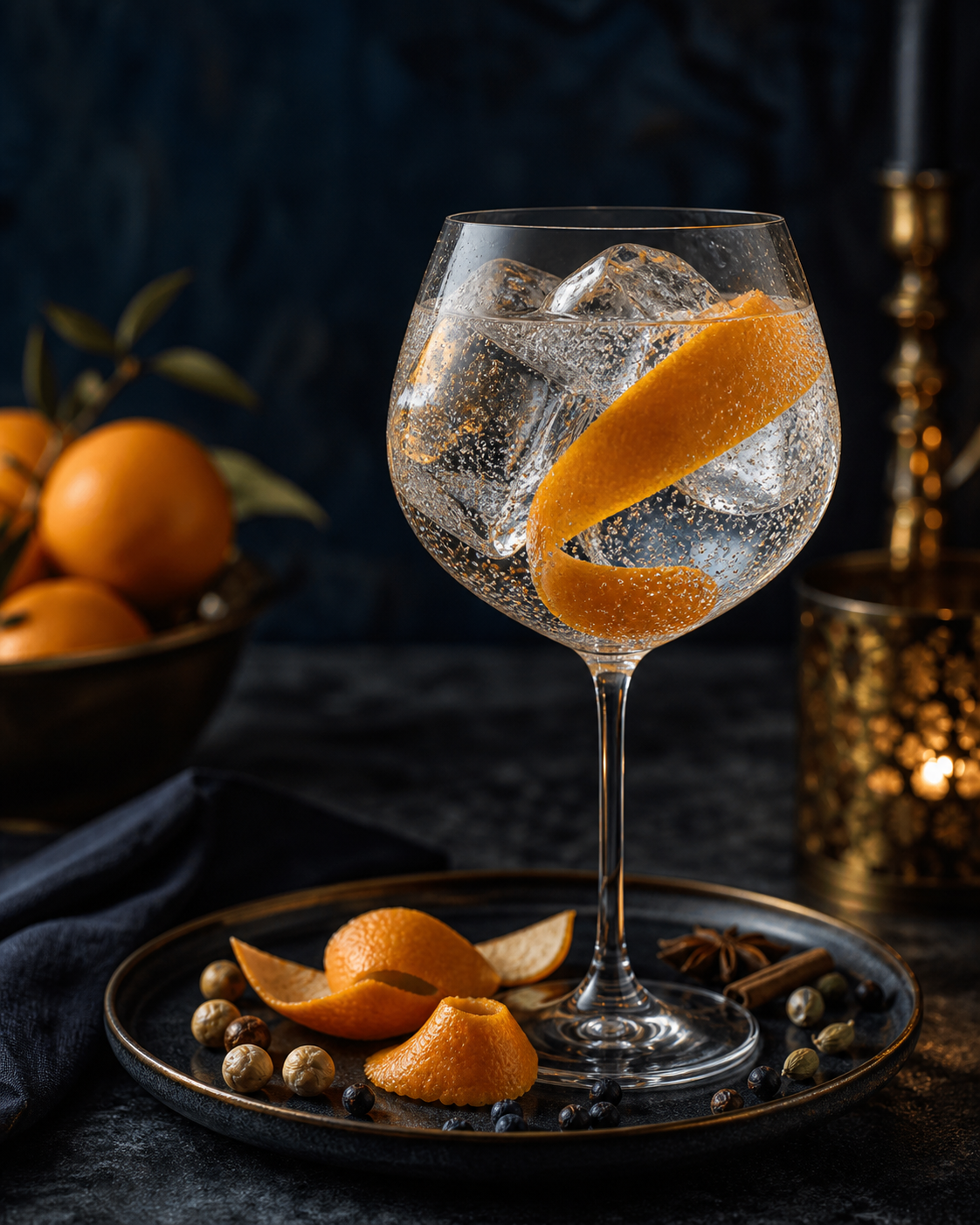 Patience Winter Gin 2025 servi avec Fever-Tree Indian Tonic Water, agrémenté de Clementine peel