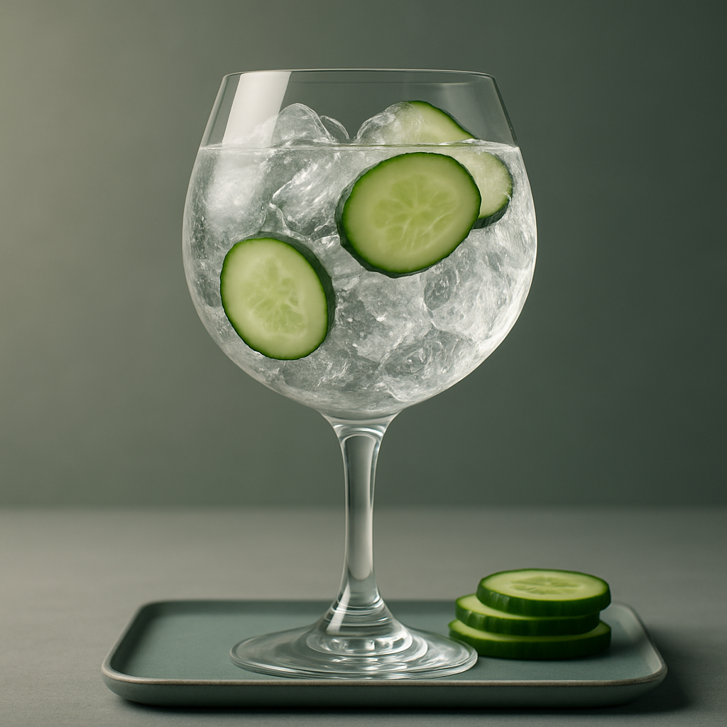 Hendrick's Neptunia servi avec Top Note Classic Tonic Water, agrémenté de Cucumber slices