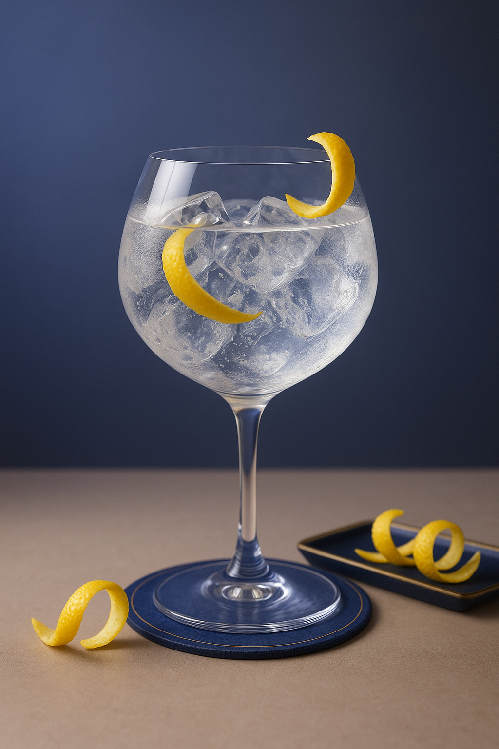Hendricks Orbium served with Thomas Henry Tonic Water, garnished with Lemon Zest