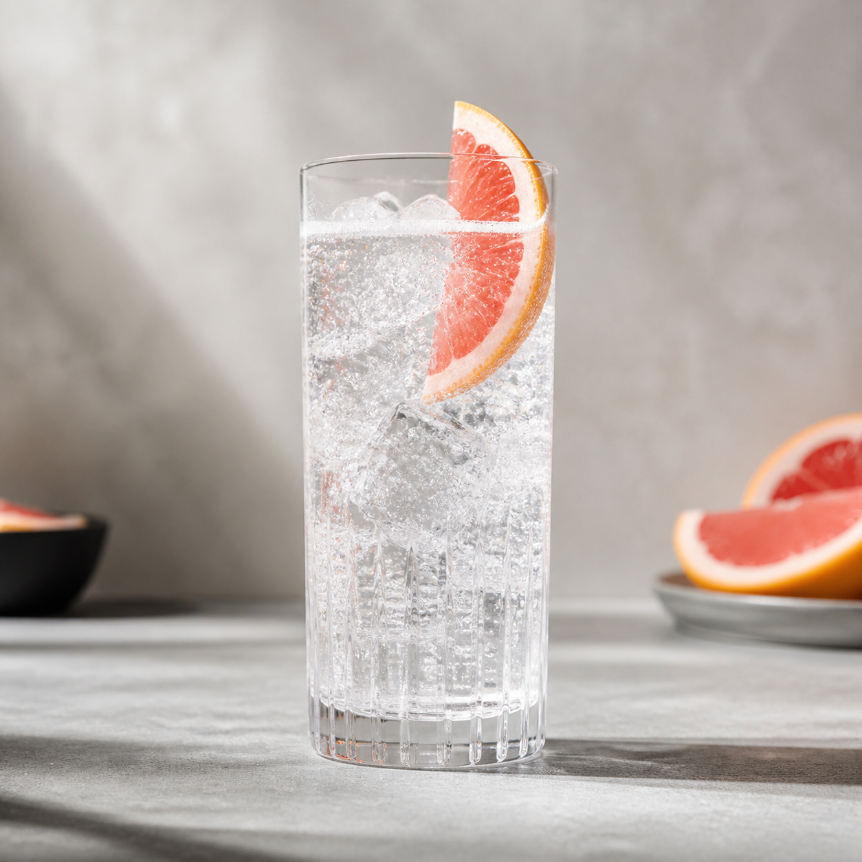 Four Pillars Modern Australian Gin served with Fever-Tree Indian Tonic Water, garnished with grapefruit wedge