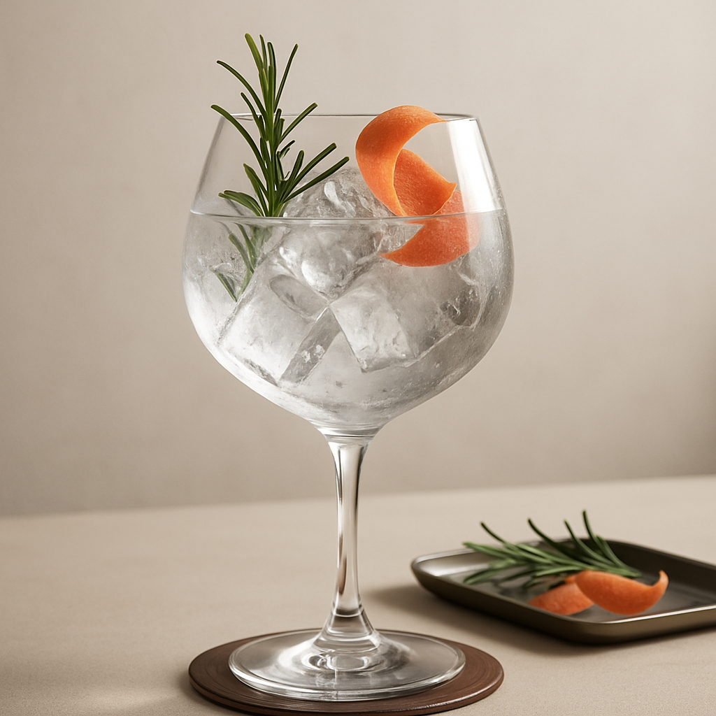 Spirit of the Creuse servi avec Thomas Henry Tonic Water, agrémenté de Pink Grapefruit Peel et Fresh Rosemary