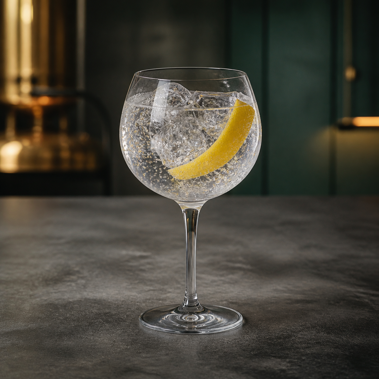 Height of Arrows served with Fever-Tree Mediterranean Tonic Water, garnished with Lemon peel twist