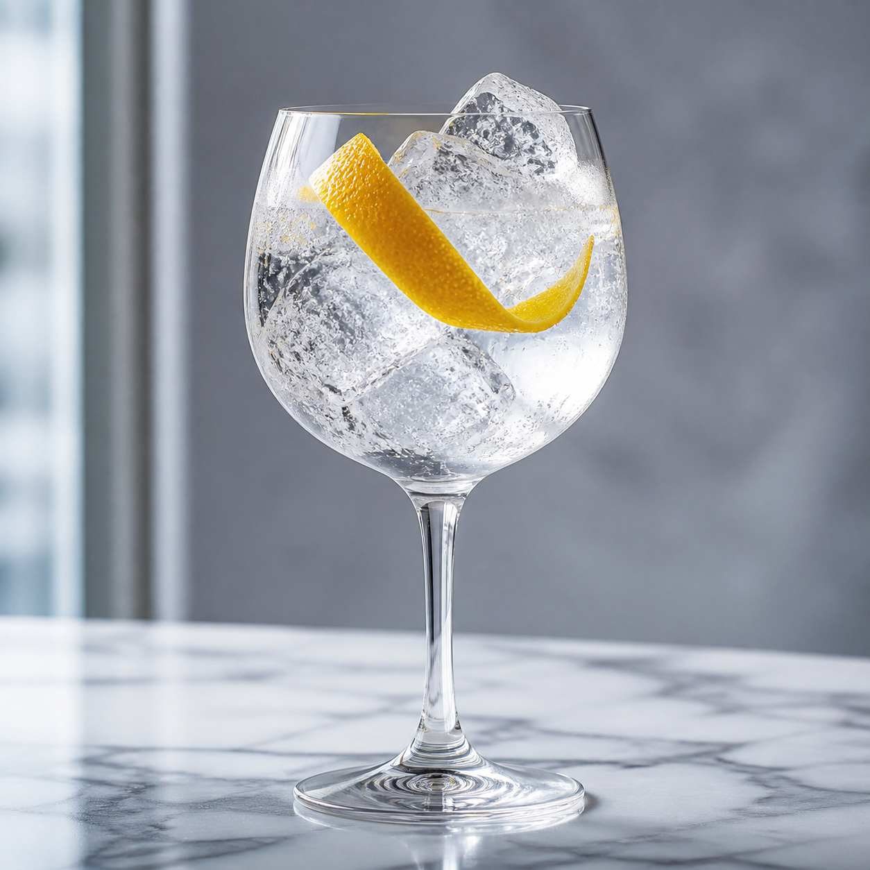 Ostgota Unicorn servi avec Fever-Tree Indian Tonic Water, agrémenté de Lemon peel twist