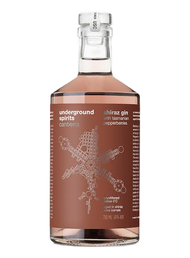 Underground Spirits Shiraz Gin with Tasmanian Pepperberries